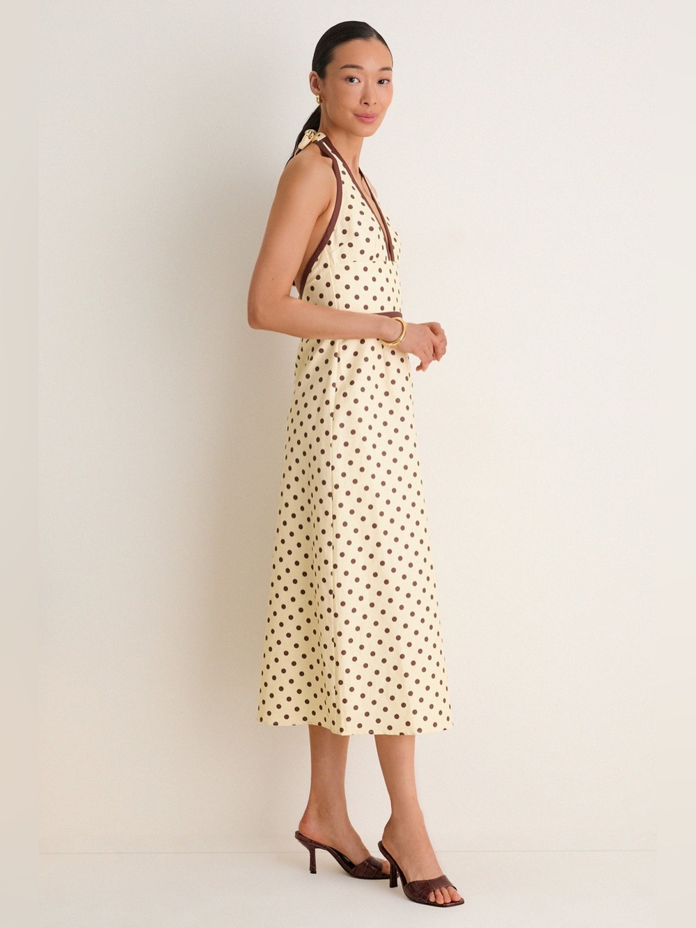 NEW Posse Bowie Plunge V Neck Polka Dot Midi Dress Size XS - Picture 16 of 16